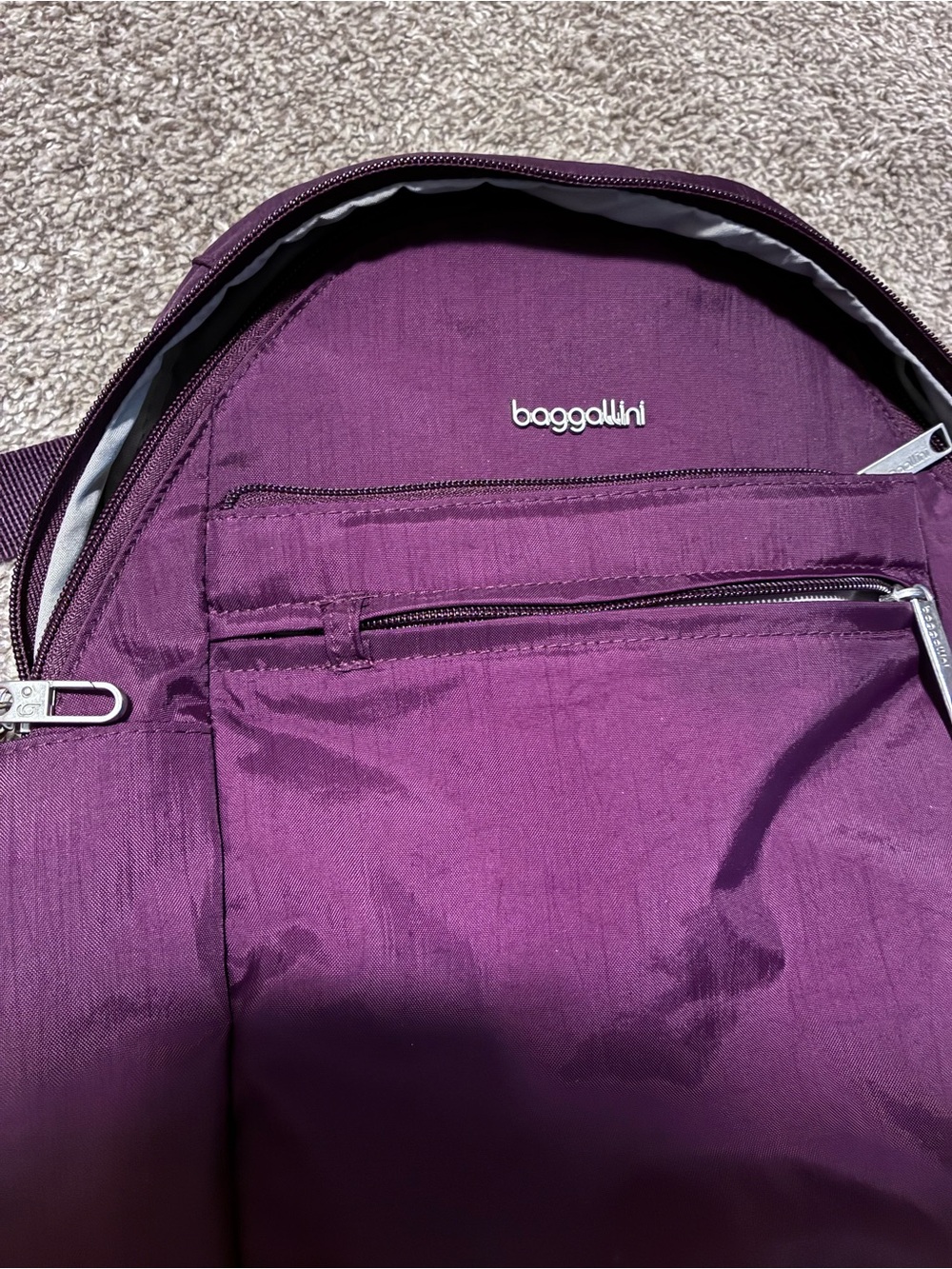Baggallini Purple Anti Theft Travel Backpack - Picture 3 of 8